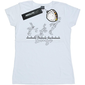 Abbigliamento Donna T-shirts a maniche lunghe Dessins Animés Basketball Bugs Bianco