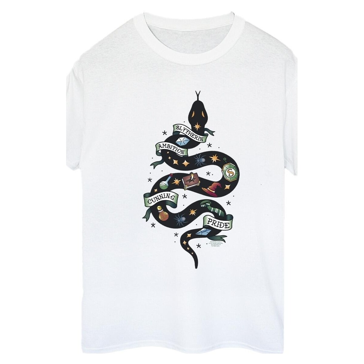Abbigliamento Donna T-shirts a maniche lunghe Harry Potter Slytherin Sketch Bianco