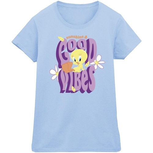 Abbigliamento Donna T-shirts a maniche lunghe Dessins Animés Tweeday Sunshine & Good Vibes Blu
