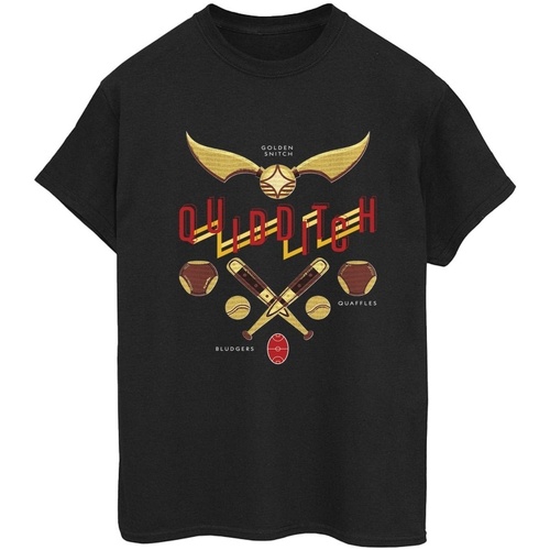 Abbigliamento Donna T-shirts a maniche lunghe Harry Potter Quidditch Golden Snitch Nero