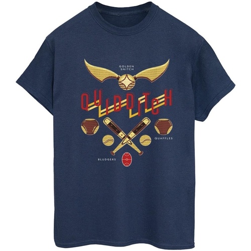 Abbigliamento Donna T-shirts a maniche lunghe Harry Potter Quidditch Golden Snitch Blu