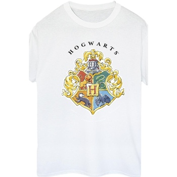 Abbigliamento Donna T-shirts a maniche lunghe Harry Potter Hogwarts School Emblem Bianco