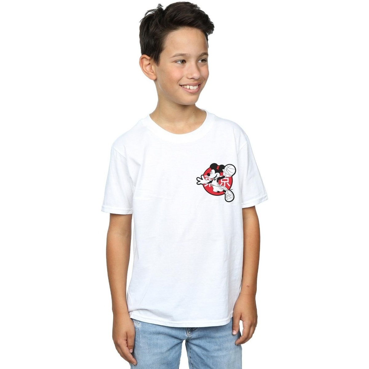 Abbigliamento Bambino T-shirt maniche corte Disney Mickey Mouse Dunking Bianco