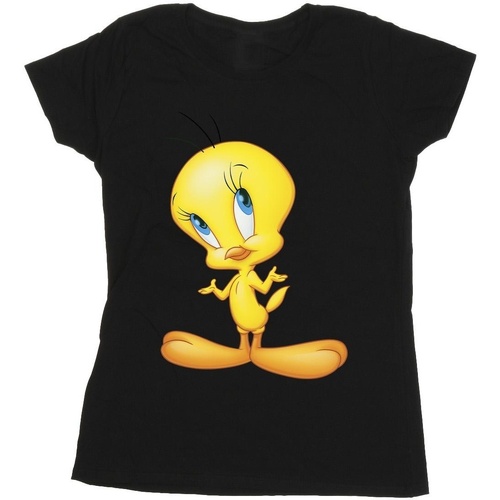 Abbigliamento Donna T-shirts a maniche lunghe Dessins Animés Tweety Standing Nero