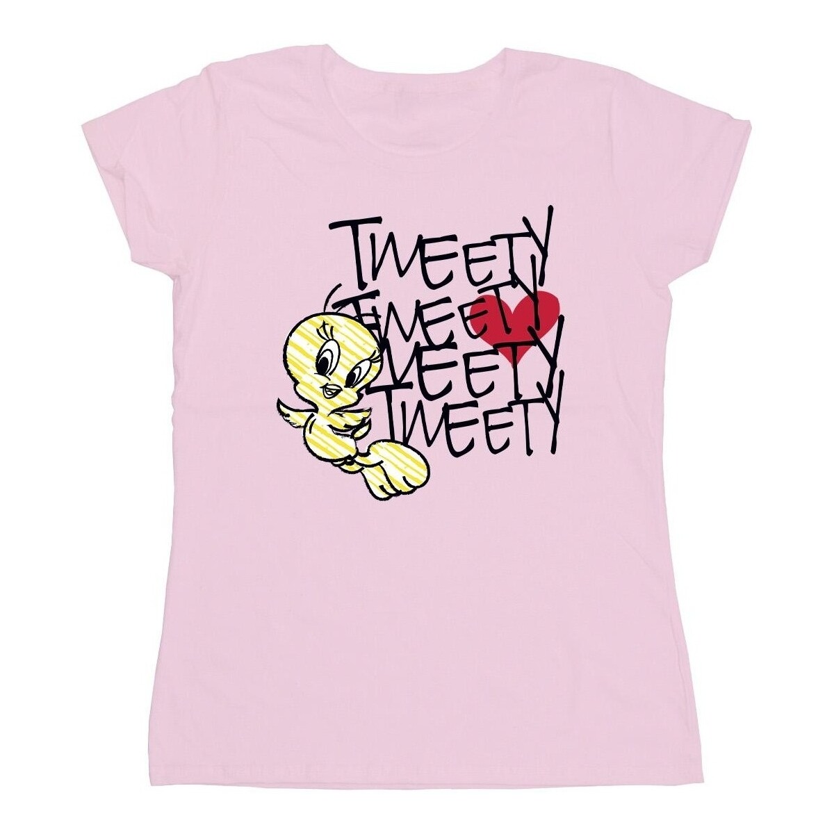 Abbigliamento Donna T-shirts a maniche lunghe Dessins Animés Tweety Love Heart Rosso