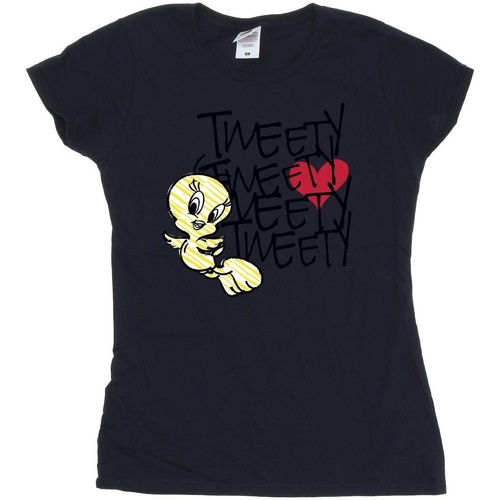 Abbigliamento Donna T-shirts a maniche lunghe Dessins Animés Tweety Love Heart Blu