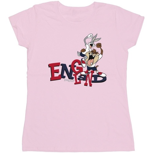 Abbigliamento Donna T-shirts a maniche lunghe Dessins Animés Bugs & Taz England Rosso