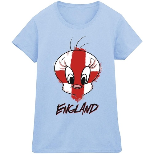 Abbigliamento Donna T-shirts a maniche lunghe Dessins Animés Tweety England Face Blu