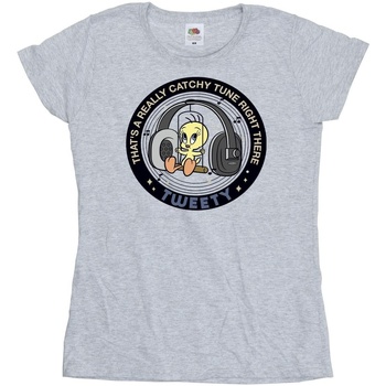 Abbigliamento Donna T-shirts a maniche lunghe Dessins Animés Tweety Catchy Tune Grigio