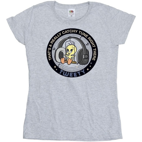 Abbigliamento Donna T-shirts a maniche lunghe Dessins Animés Tweety Catchy Tune Grigio