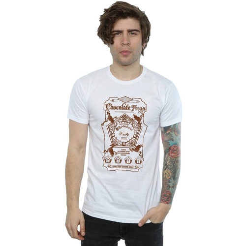 Abbigliamento Uomo T-shirts a maniche lunghe Harry Potter Chocolate Frogs Mono Label Bianco