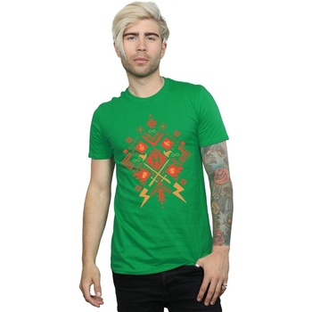 Abbigliamento Uomo T-shirts a maniche lunghe Harry Potter Christmas Fair Isle Verde
