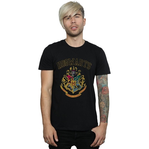 Abbigliamento Uomo T-shirts a maniche lunghe Harry Potter Varsity Style Crest Nero