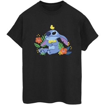 Abbigliamento Donna T-shirts a maniche lunghe Disney Lilo & Stitch Birds Nero