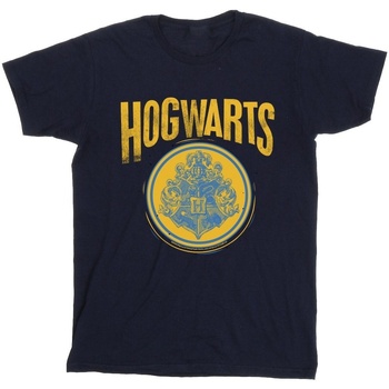 Abbigliamento Uomo T-shirts a maniche lunghe Harry Potter Hogwarts Circle Crest Blu