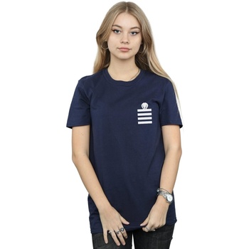 Abbigliamento Donna T-shirts a maniche lunghe Dessins Animés Tweety Pie Striped Faux Pocket Blu