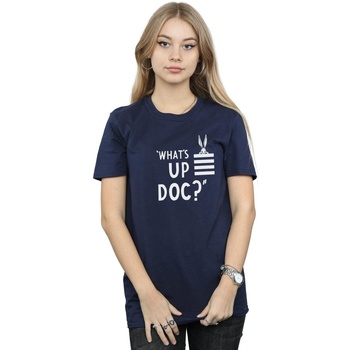 Abbigliamento Donna T-shirts a maniche lunghe Dessins Animés Bugs Bunny What's Up Doc Stripes Blu