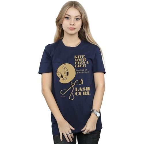 Abbigliamento Donna T-shirts a maniche lunghe Dessins Animés Tweety Pie Lash Curl Blu