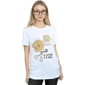 Abbigliamento Donna T-shirts a maniche lunghe Dessins Animés Tweety Pie Lash Curl Bianco