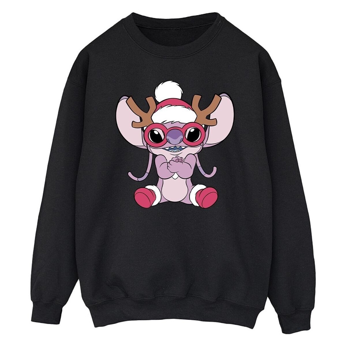 Abbigliamento Uomo Felpe Disney Lilo & Stitch Angel Reindeer Nero