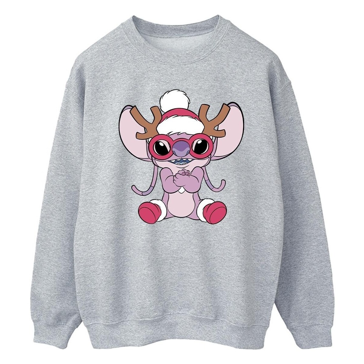Abbigliamento Uomo Felpe Disney Lilo & Stitch Angel Reindeer Grigio