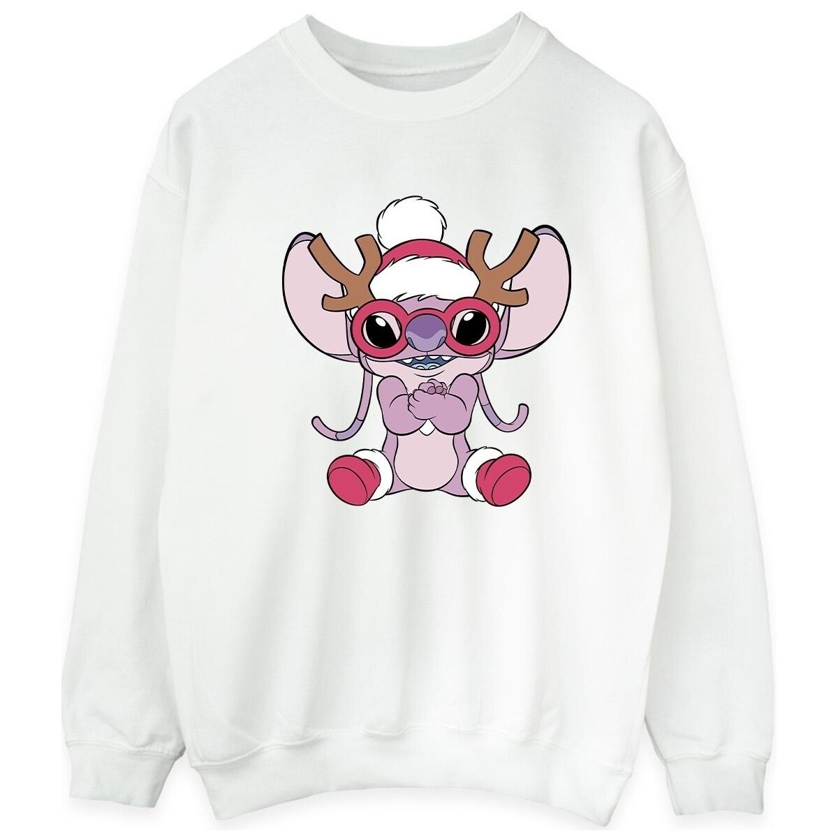 Abbigliamento Uomo Felpe Disney Lilo & Stitch Angel Reindeer Bianco