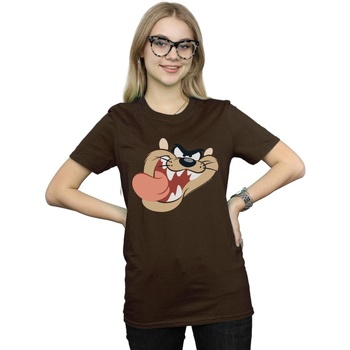 Abbigliamento Donna T-shirts a maniche lunghe Dessins Animés Tasmanian Devil Face Multicolore