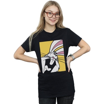 Abbigliamento Donna T-shirts a maniche lunghe Dessins Animés Bugs Bunny Laughing Nero