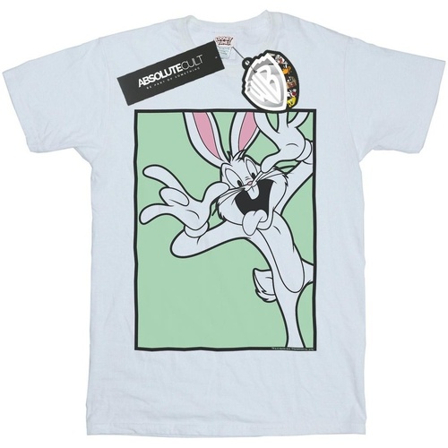Abbigliamento Donna T-shirts a maniche lunghe Dessins Animés Bugs Bunny Funny Face Bianco