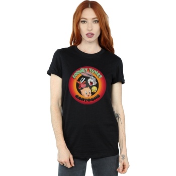 Abbigliamento Donna T-shirts a maniche lunghe Dessins Animés Cartoons Circle Nero