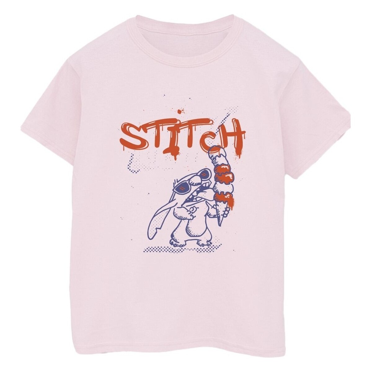 Abbigliamento Uomo T-shirts a maniche lunghe Disney Lilo & Stitch Ice Creams Rosso
