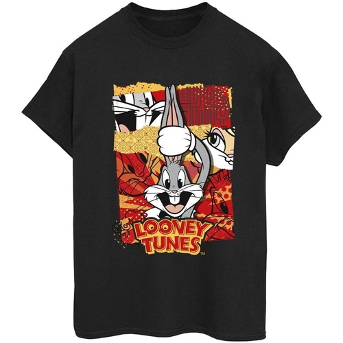 Abbigliamento Donna T-shirts a maniche lunghe Dessins Animés Bugs Rabbit Comic New Year Nero