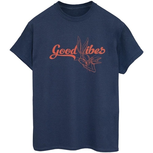 Abbigliamento Donna T-shirts a maniche lunghe Dessins Animés Bugs Bunny Good Vibes Blu
