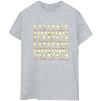 Abbigliamento Donna T-shirts a maniche lunghe Dessins Animés Tweety Repeat Grigio