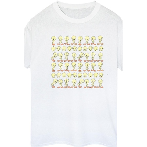 Abbigliamento Donna T-shirts a maniche lunghe Dessins Animés Tweety Repeat Bianco