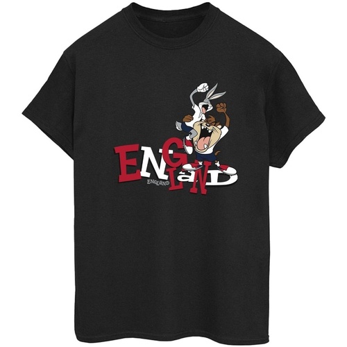 Abbigliamento Donna T-shirts a maniche lunghe Dessins Animés Bugs & Taz England Nero