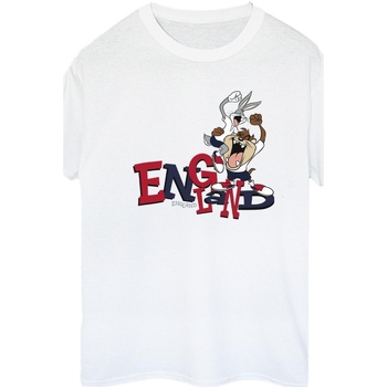 Abbigliamento Donna T-shirts a maniche lunghe Dessins Animés Bugs & Taz England Bianco