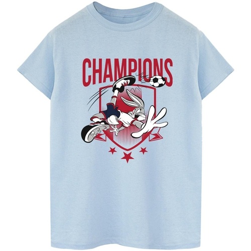 Abbigliamento Donna T-shirts a maniche lunghe Dessins Animés Bugs Bunny Champions Blu