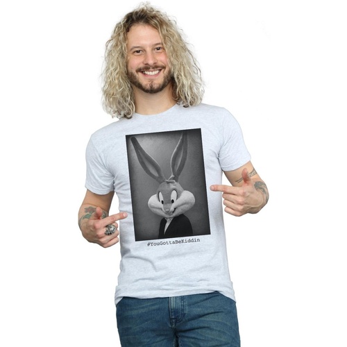 Abbigliamento Uomo T-shirts a maniche lunghe Dessins Animés Bugs Bunny Yougottabekiddin Grigio