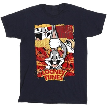 Abbigliamento Uomo T-shirts a maniche lunghe Dessins Animés Bugs Rabbit Comic New Year Blu