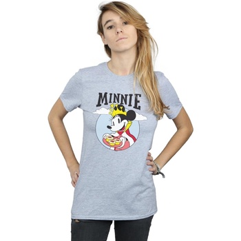 Abbigliamento Donna T-shirts a maniche lunghe Disney Minnie Mouse Queen Grigio