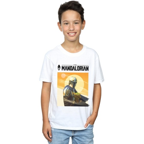Abbigliamento Bambino T-shirt maniche corte Disney The Mandalorian The Child Two Moons Bianco