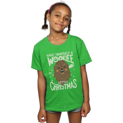 Abbigliamento Bambina T-shirts a maniche lunghe Disney Wookiee Little Christmas Verde