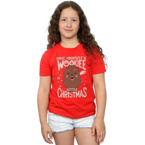 Abbigliamento Bambina T-shirts a maniche lunghe Disney Wookiee Little Christmas Rosso