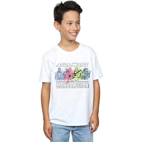 Abbigliamento Bambino T-shirt maniche corte Disney The Mandalorian Character Pose Bianco