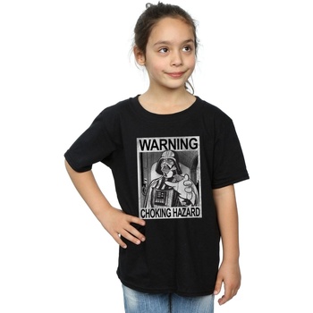 Abbigliamento Bambina T-shirts a maniche lunghe Disney Vader Choking Hazard Nero