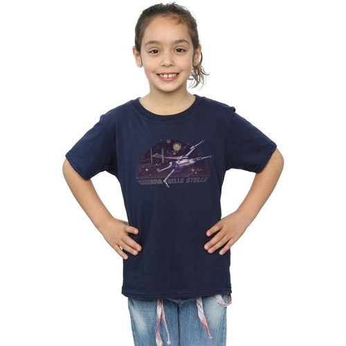 Abbigliamento Bambina T-shirts a maniche lunghe Disney Italian Title X-Wing Blu