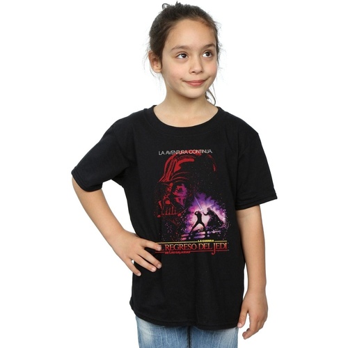 Abbigliamento Bambina T-shirts a maniche lunghe Disney Return Of The Jedi Spanish Poster Nero