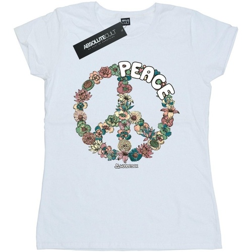 Abbigliamento Donna T-shirts a maniche lunghe Woodstock Floral Peace Bianco