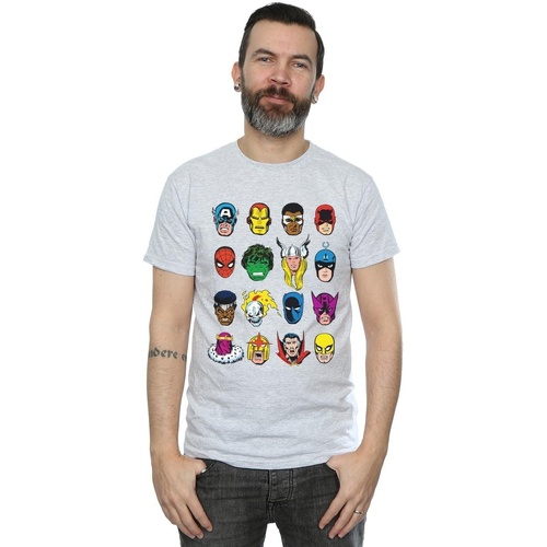 Abbigliamento Uomo T-shirts a maniche lunghe Marvel Comics Faces Grigio